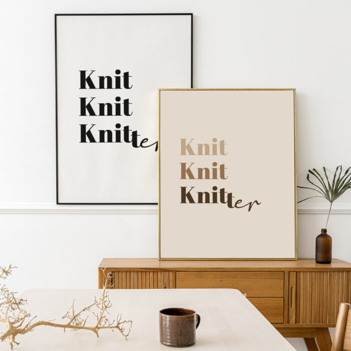 Plakat dziewiarski - Knit knit knitter