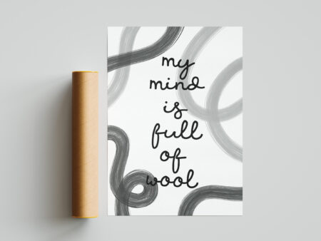 Plakat dziewiarski - My mind is full of wool - obrazek 6