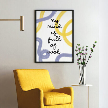 Plakat dziewiarski - My mind is full of wool - obrazek 4