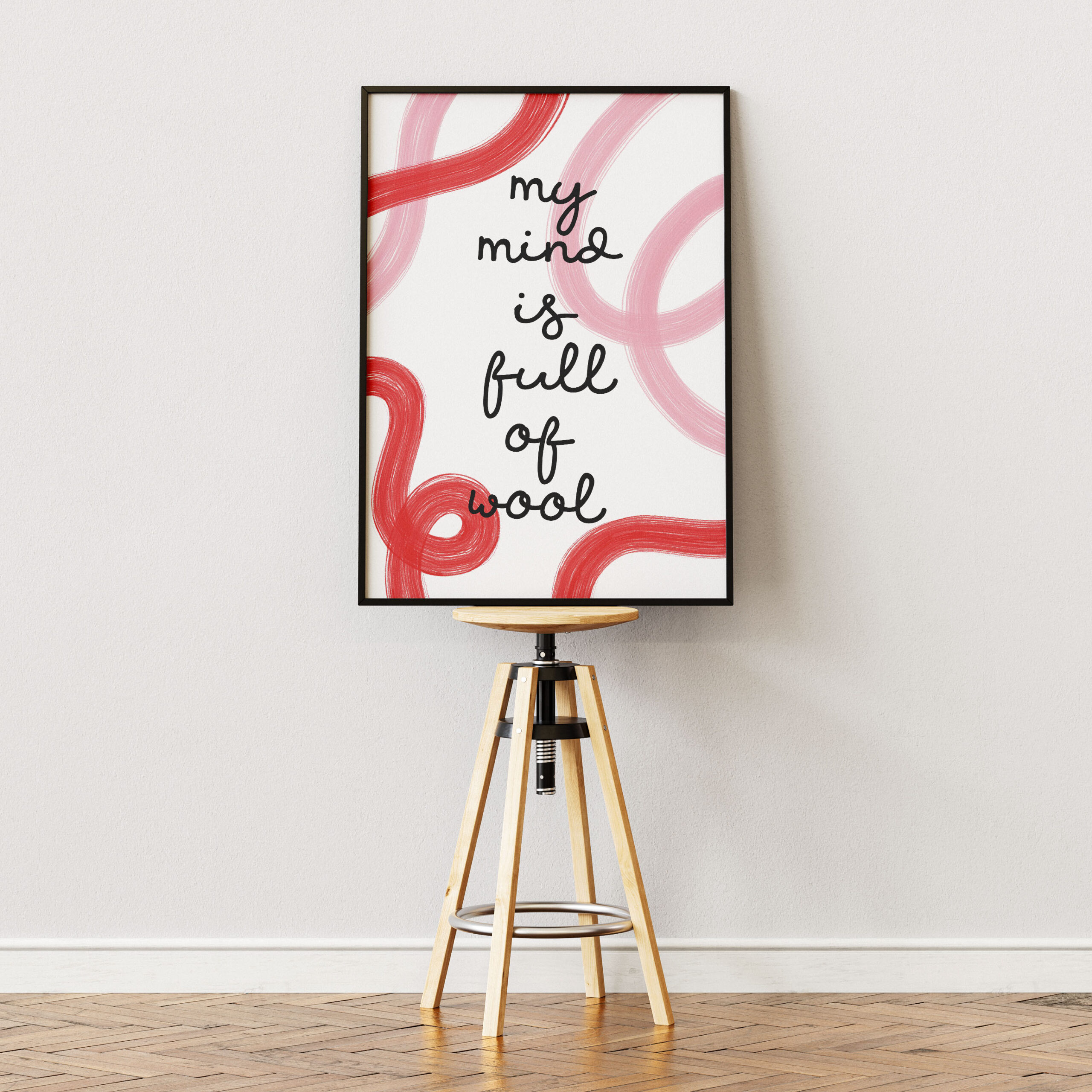 Plakat dziewiarski - My mind is full of wool - obrazek 2