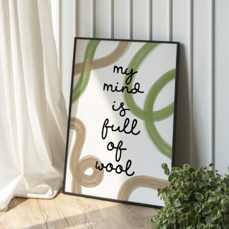 Plakat dziewiarski - My mind is full of wool - obrazek 5